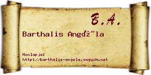 Barthalis Angéla névjegykártya